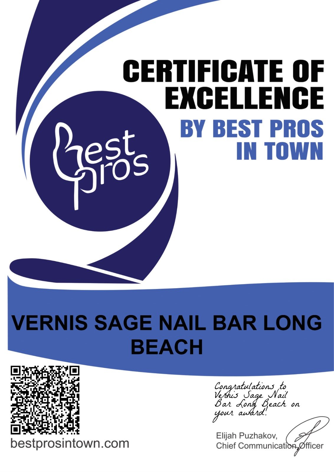 Certificate of Excellence